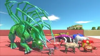 Escape from NEON ALIEN TRICERATOPS - Animal Revolt Battle Simulator