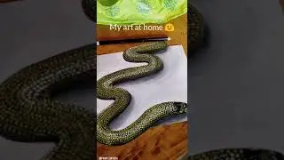 My art at home vs school 😂| My art challenge | Snake 3d drawing |3d art | Drawing with pencil |