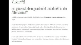 Wachsende Altersarmut - ungewisse Zukunft!