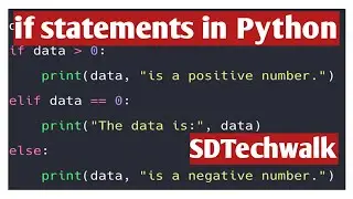 15 if statements in Python #Python if statements #SDTechWalk
