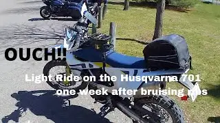 Light riding on 2021 Husqvarna 701 Enduro after bruising ribs