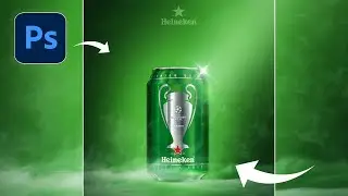Heineken Beer Manipulation Design Tutorial in Photoshop (Full Walkthrough) - Hindi [ ENG - SUB]