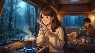 Rain on the RV Roof While Dinner Warms on the Stove 🌧️ Cozy Forest Night Ambience