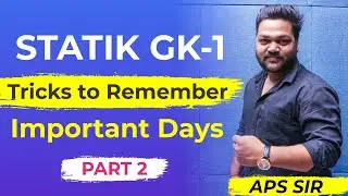 STATIC GK | Tricks to Remember Important Days Part- 2 | by APS Sir | StudyLAB