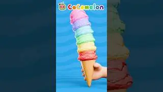 Ice Cream STACK (Rainbow Remix)! 🌈 Learn About Colors With CoComelon #shorts #cocomelon