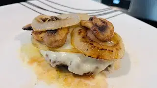 Keto Venison Burgers with mushrooms and onions