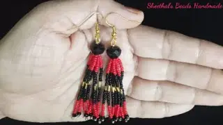 Beaded Tassel Earrings || Seed Bead Earrings || Tutorial || Sheethal's Beads Handmade