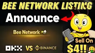 Good News 💥 Bee Network New Update ll Bee Coin Listing Announcement 😱 1Bee = $4!! 🤑🎉 #beenetwork 