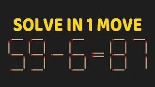 Solve in 1 Move | Matchstick Math Puzzle   #logic #shorts #matchstick 5423