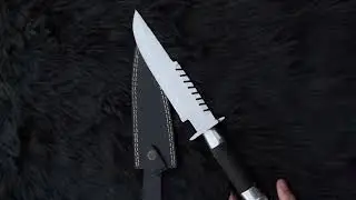 Commando Knife, Handmade D2 Steel Rambo Bowie Knife with Leather Sheath | Huntrians