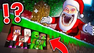 JJ and Mikey Family Use TINY MOD To Prank SCARY SANTA.EXE In Minecraft! - Maizen