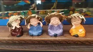 Baby Monk Buddha Idols Set of 4 | Car Dashboard & Home Decor #buddhaidols #cardashboarddecor #decor