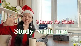 Study With Me – 2 Hours No music 🎄Merry Christmas❤️
