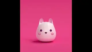 Plusha - simple 3D character (c4d + octane)