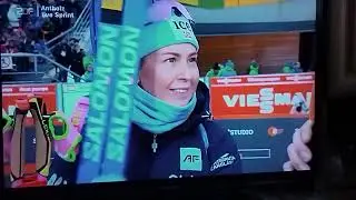 Interview mit Biathletin Ingrid Landmark Tandrevold nach dem Sprint in Antholz am 23.1.2025