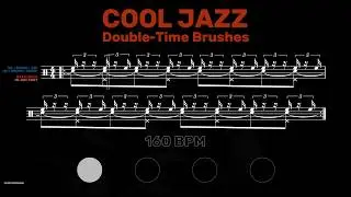 Cool Jazz │ Double-Time Brushes Var. │ Drum Tutorial │ Sheet Music + Play-Along │ 160&rarr;40 BPM