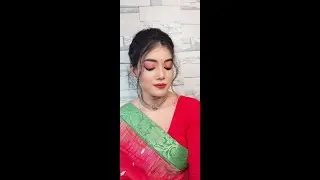 Traditional Indian Ashtami Makeup Look with Reverse Cat Eye | #makeupshorts | #shorts
