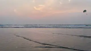 4K Relaxing Sunset Evening Ocean waves of Goa, India. November, 2023