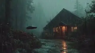 🏕️ Natural Rain Sounds | Quiet Forest Cabin at Night (3 Hours) | Deep Sleep Aid Study Work Healing