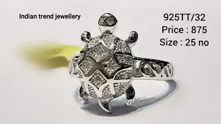 Silver Italian stone Tortoise ring designs/925 silver/Turtle ring/kachue ki anguthi/Hallmark silver