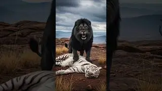 White Tiger vs Strongest Black Wild Animals Battle for Dominance #shorts #wildanimals