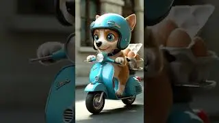 Chef Dog Rides Motorcycle To The Supermarket To Buy #Shorts