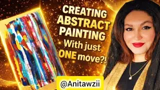 ❌️Abstract Painting with just ONE move?!✨️ IMPOSSIBLE❌️#art #artwork #painting #satisfying #drawing 
