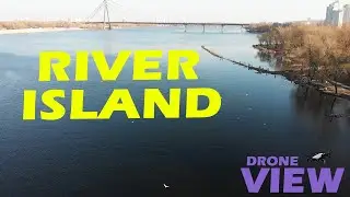 RIVER ISLAND Footage ! Drone winter RIVER view!