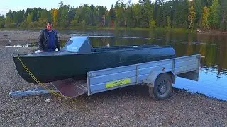 Прицеп ЛАВ фирмы Вектор / Купили для болотохода а перевозим лодку казанка