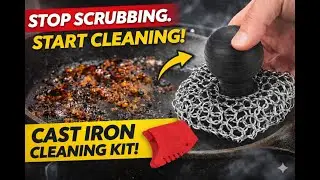 Why Pros Clean Cast Iron with Chainmail (Not Sponges)      #CastIronCleaning #KitchenGadgets