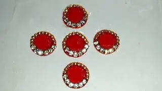 New Red Stone GoldenBeads Designer Bindi👌