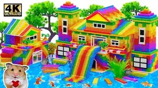 DIY Miniature House 🐹 Build House, Swimming Pool, Water Slide For Hamster From LEGO,  Magnetic Ball