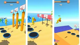 Jump Dunk 3D Levels 1-20 Voodoo IOS Gameplay