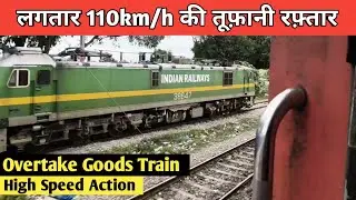 तूफानी रफ़्तार से मालगाड़ी को ओवरटेक किया! High Speed Train Action|| Station Skip Overtake..etc
