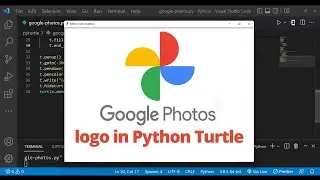 Google Photos logo drawing using python turtle | Python Turtle Coding Video | Learnonpy |