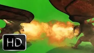 HD Green Screen Fire-breathing Dragons. Chroma Key. AAE