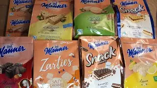 🍫 Manner's Wafer Overload: Lemon, Hazelnut, Chocolate, and More! #ASMR #tastetest