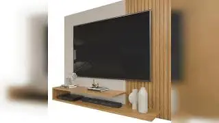 Review: Painel de Tv Rack Suspenso At&eacute; 50 Polegadas Palermo Carvalho Nobre - Griz - &Eacute;deCasaM&oacute;veis