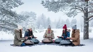 Peaceful Forest Night With Flowing River Soft Handpan And Birds For Deep Relaxation