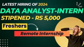 Remote Internship for Data Analyst- Training Program | Any Graduate | Data Analyst Job For Freshers