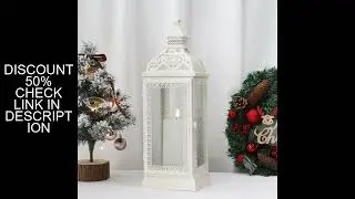 Metal Candle Holder Rustic Candle Lantren White Hanging Lantern Candlestick Lantern for Living Room