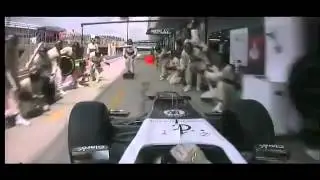 Kamui Kobayashi Hits Mechanics In Pit Stop _ Race _ BBC F1 2012 - Round 9_ British GP