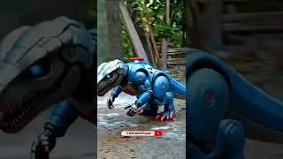 Insane! Police car to dino robot #DinosaurRobot #CityDestroyer #SciFi #MonsterRobot #Shorts