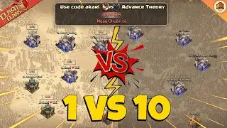 Lần đầu 1vs10 ở Nhà Chính TH18 Gặp Đối Thủ Chuỗi Win 15 | Solo War | Clash of clans | Akari gaming