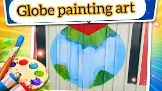 School gate globe painting art #artvideo #painting #oilpainting 
