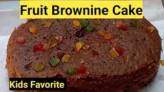 Kids Favorite Fruit Brownie Cake #10 minutes Brown cake #Kids special Fruit Cake#24 November 2025