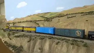U.P ALCO C855A, DD35A GP30B PUSHER AT END OF TRAIN