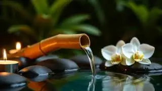 Celestial Dream Tones + Zen Flowing Water | Deep Sleep & Insomnia Relief | Bamboo Fountain Mix