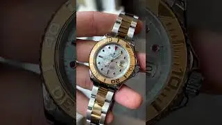 A steel and yellow gold Rolex yacht-master 40mm DISCONTINUED factory mother of pearl ruby inset dial
