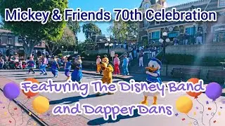 Mickey & Friends 70th Celebration | Live Band and Dapper Dans Performance #disneyland #disney